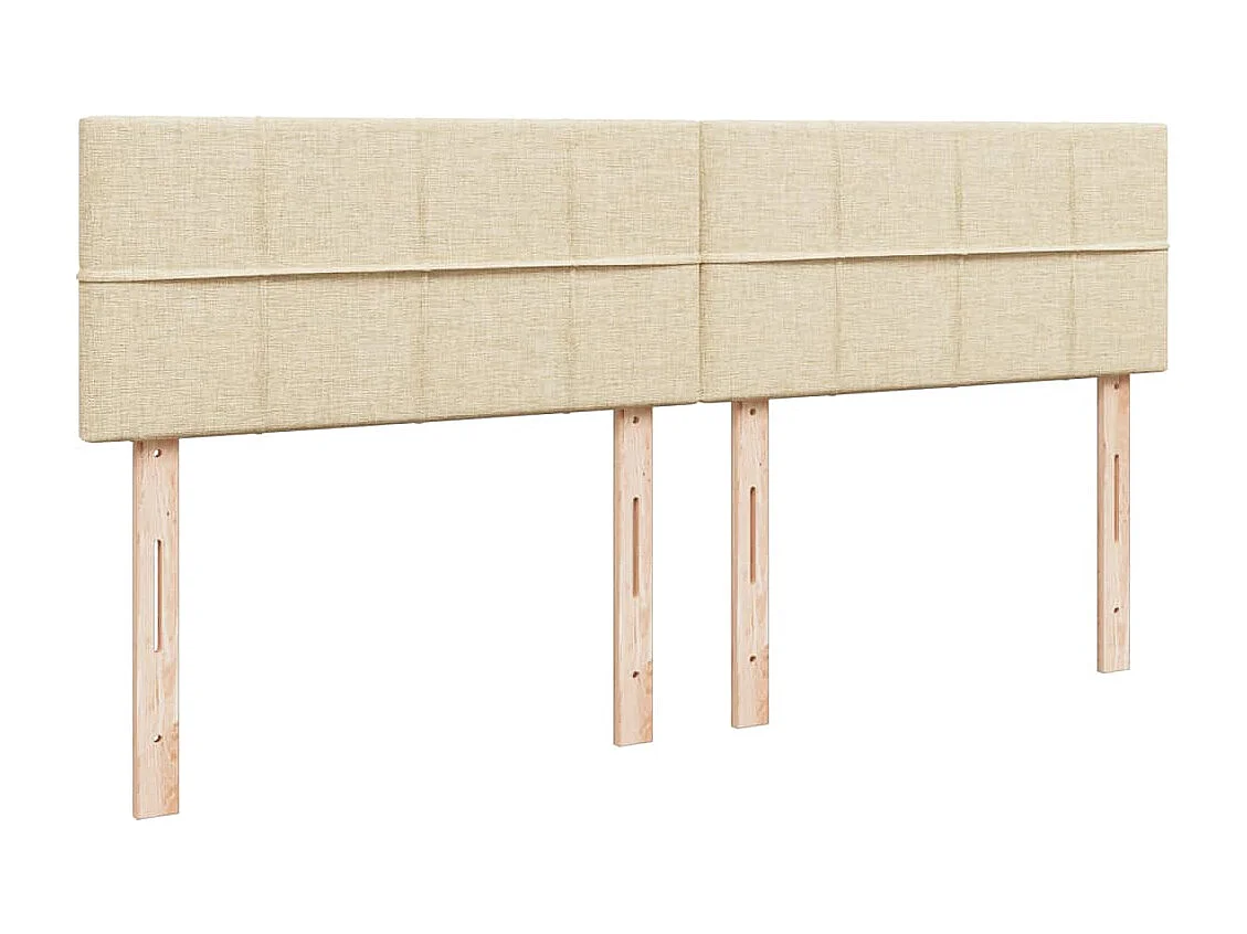 Sommier à lattes de lit avec matelas Crème 200x200 cm Tissu
