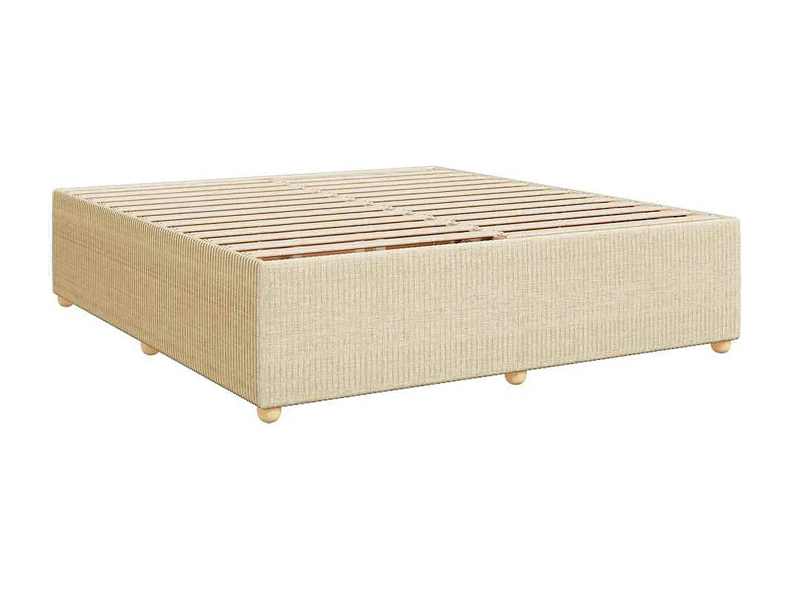 Sommier à lattes de lit avec matelas Crème 200x200 cm Tissu