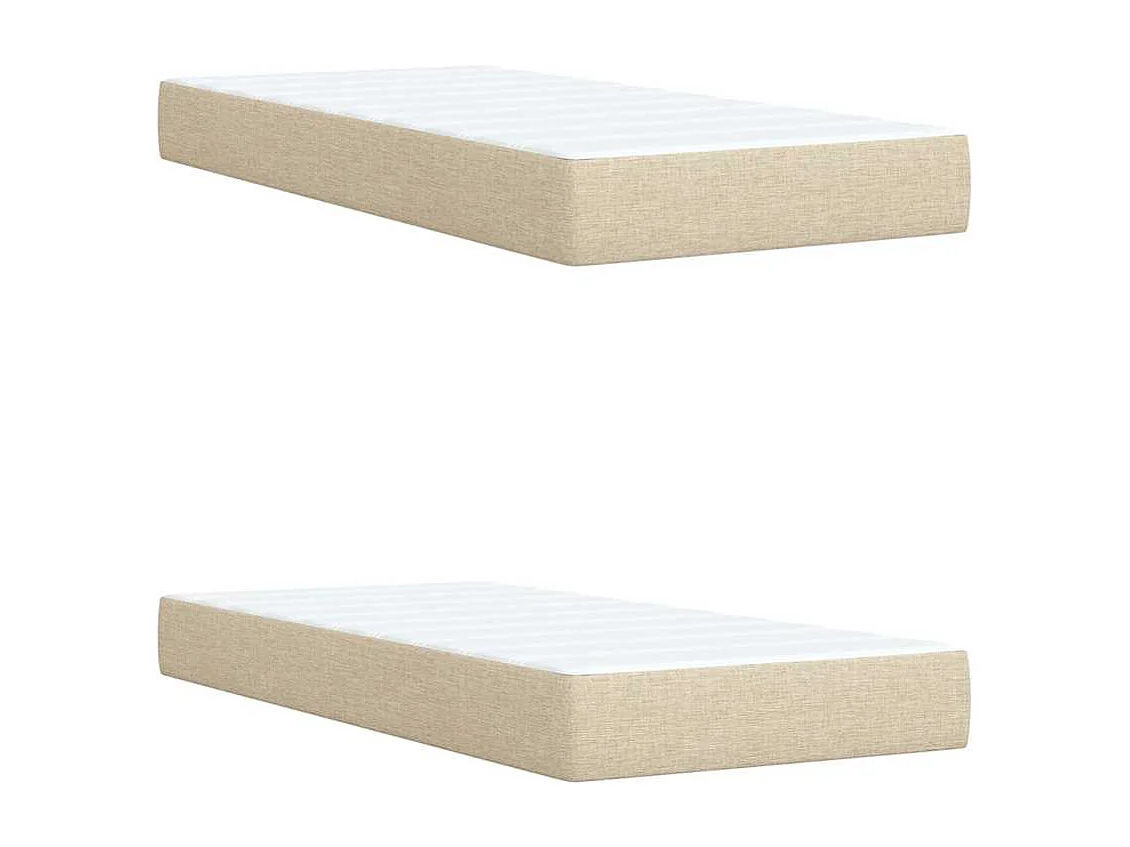 Sommier à lattes de lit avec matelas Crème 200x200 cm Tissu