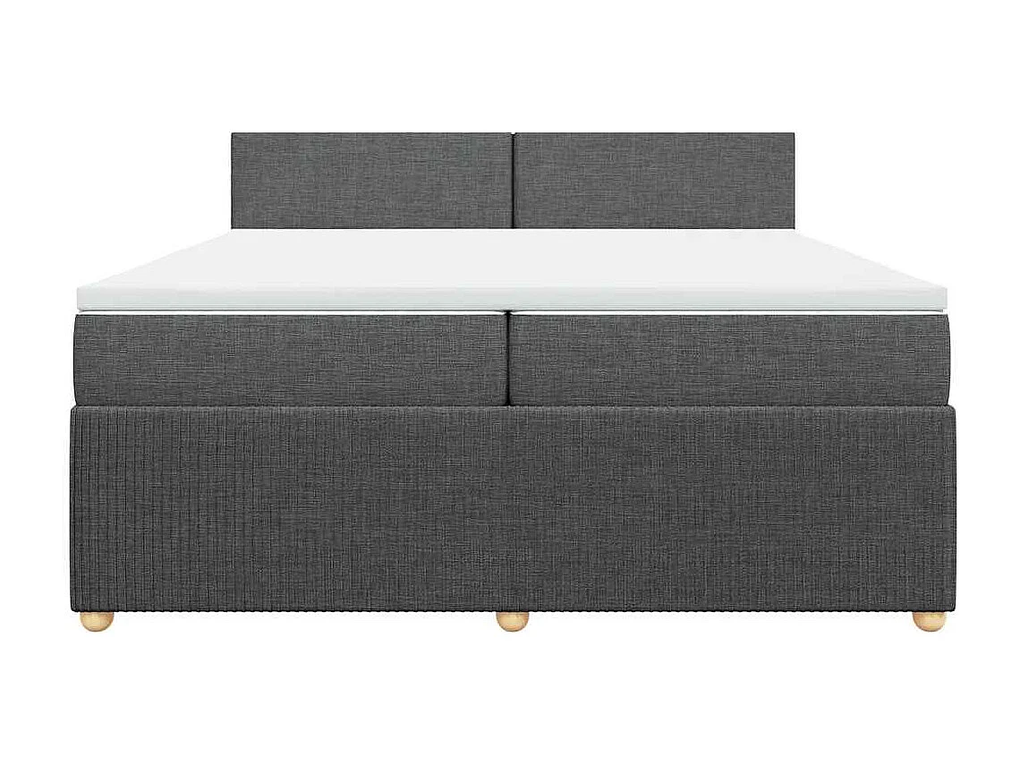 Boxspringbett mit Matratze Dunkelgrau 200x200 cm Stoff