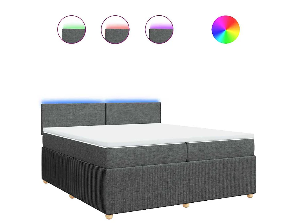 Boxspringbett mit Matratze Dunkelgrau 200x200 cm Stoff