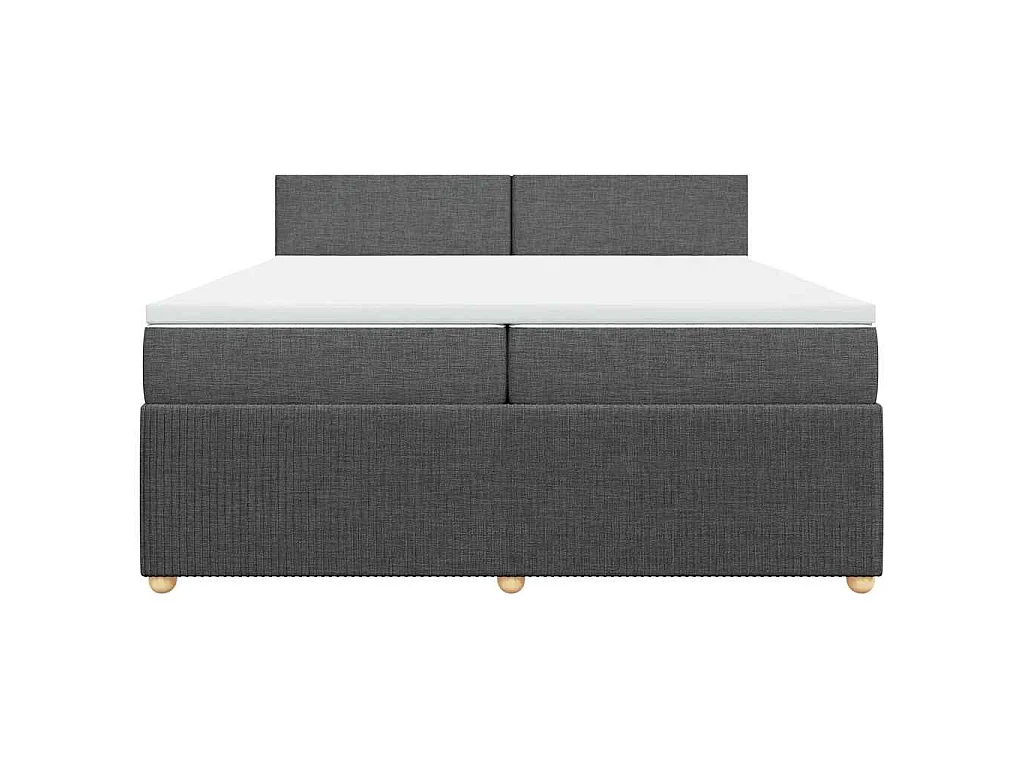 Boxspringbett mit Matratze Dunkelgrau 200x200 cm Stoff