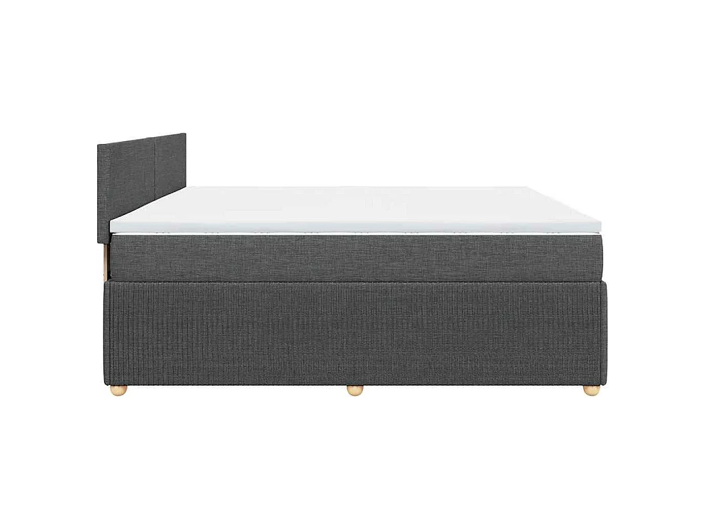 Boxspringbett mit Matratze Dunkelgrau 200x200 cm Stoff