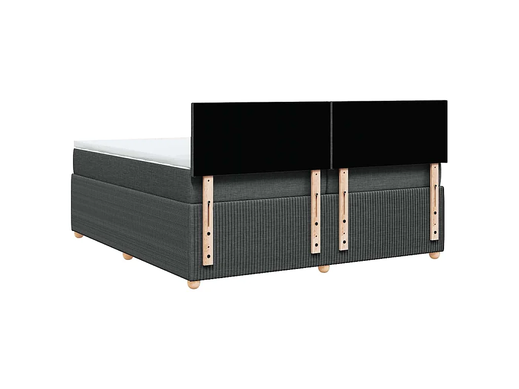 Boxspringbett mit Matratze Dunkelgrau 200x200 cm Stoff