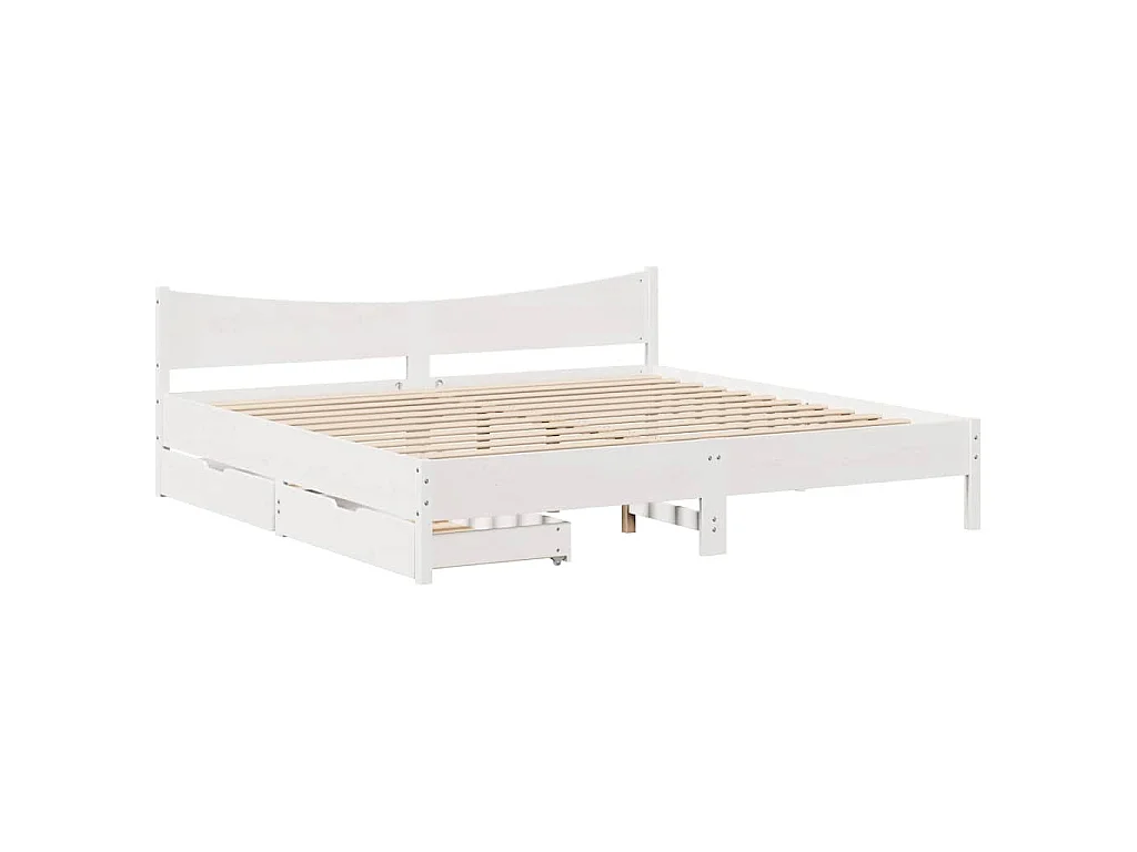 Estructura de cama con cajones madera maciza de pino 200x200 cm