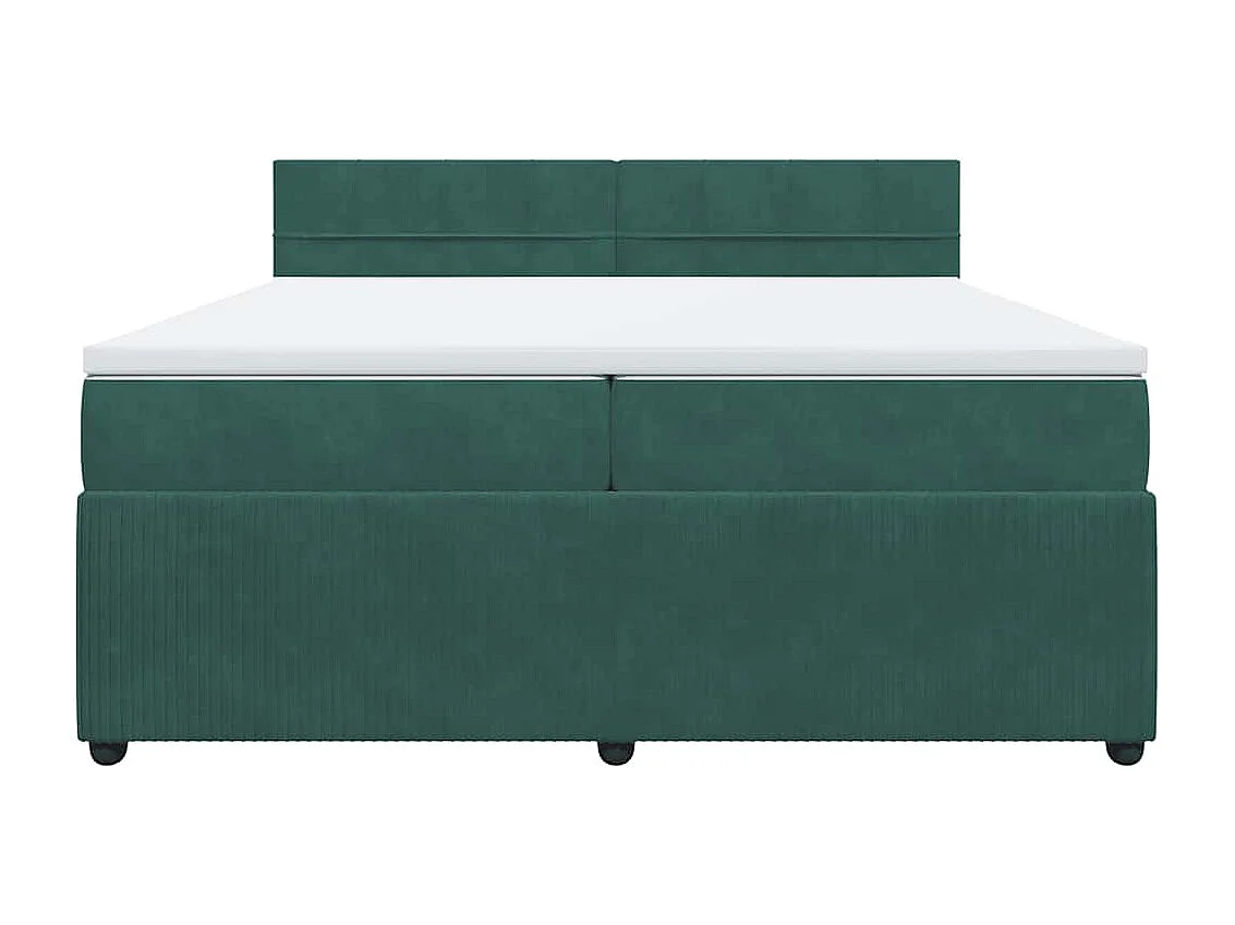 Sommier à lattes de lit et matelas Vert foncé 200x200cm Velours