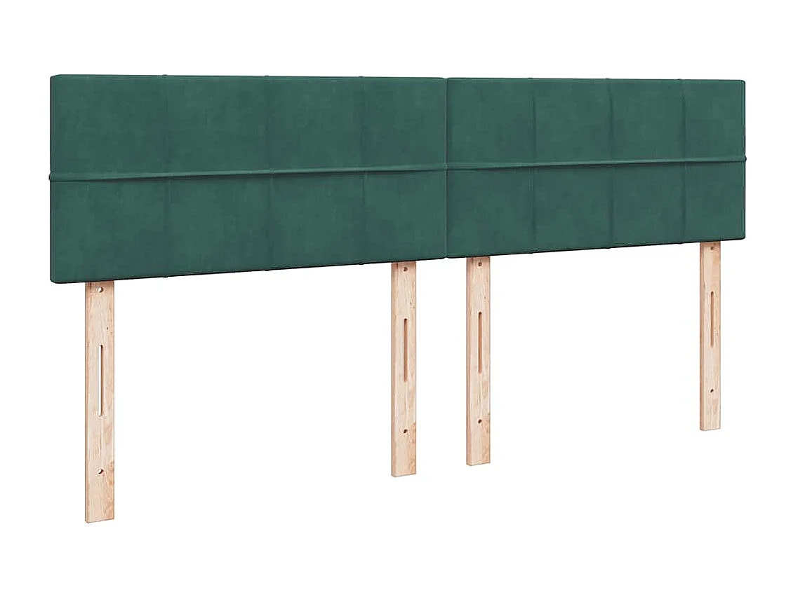 Cama com molas/colchão 200x200 cm veludo verde-escuro