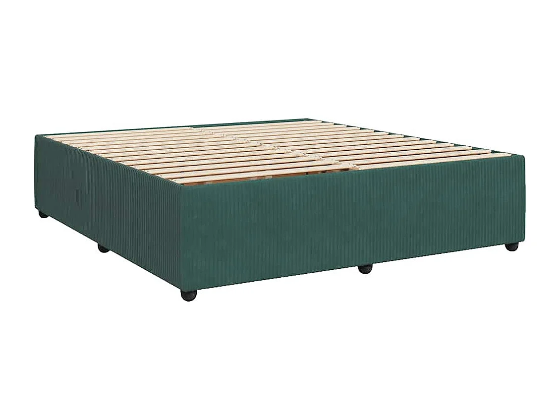 Cama com molas/colchão 200x200 cm veludo verde-escuro