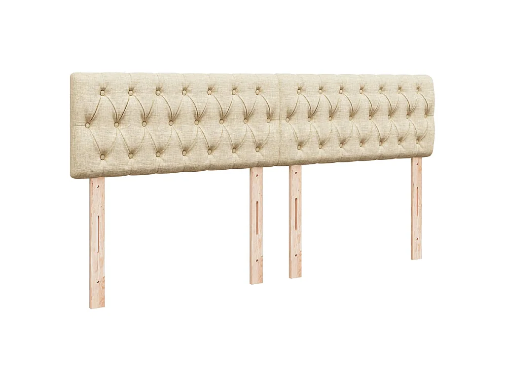 Cama box spring con colchón tela color crema 200x200 cm