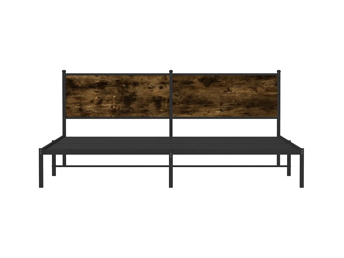 Cadre de lit en métal sans matelas chêne fumé 200x200 cm