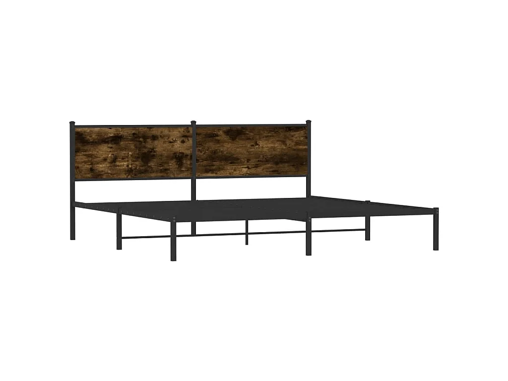Cadre de lit en métal sans matelas chêne fumé 200x200 cm