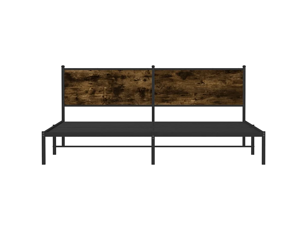 Cadre de lit en métal sans matelas chêne fumé 200x200 cm
