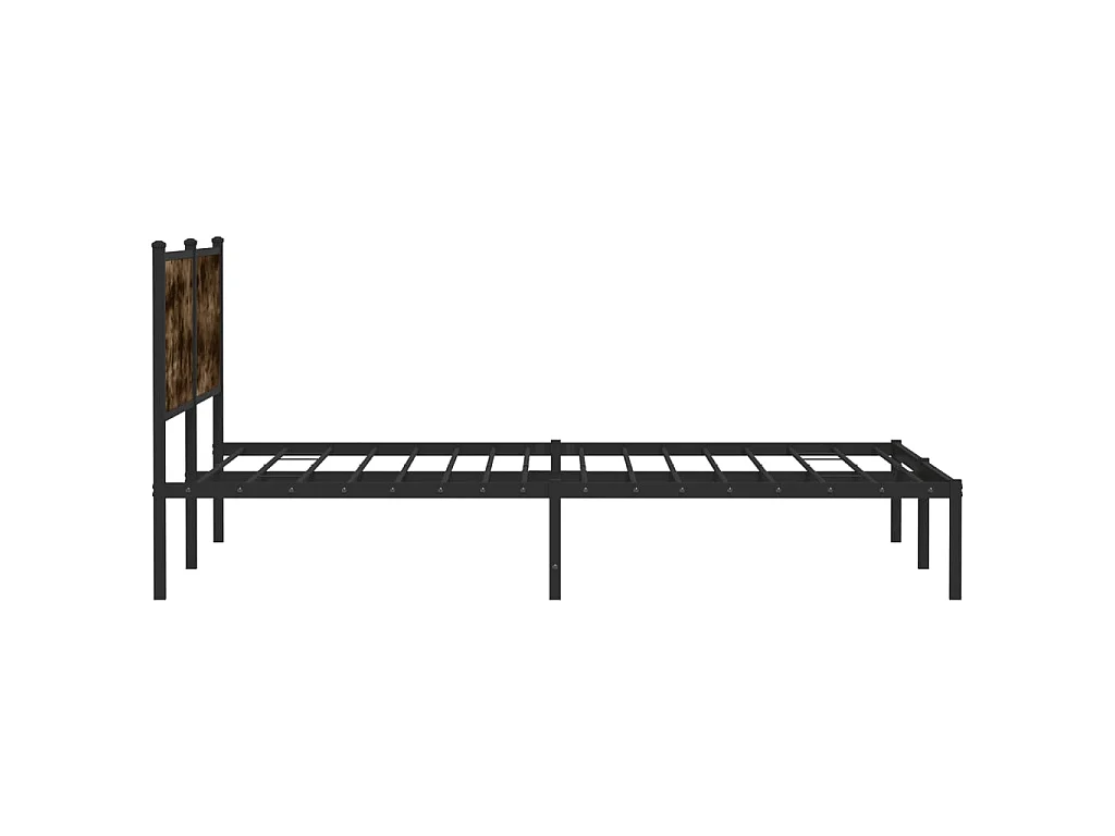 Cadre de lit en métal sans matelas chêne fumé 200x200 cm