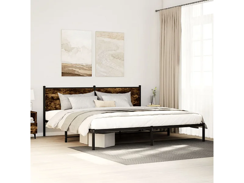 Giroletto senza Materaso in Metallo Rovere Fumo 200x200 cm