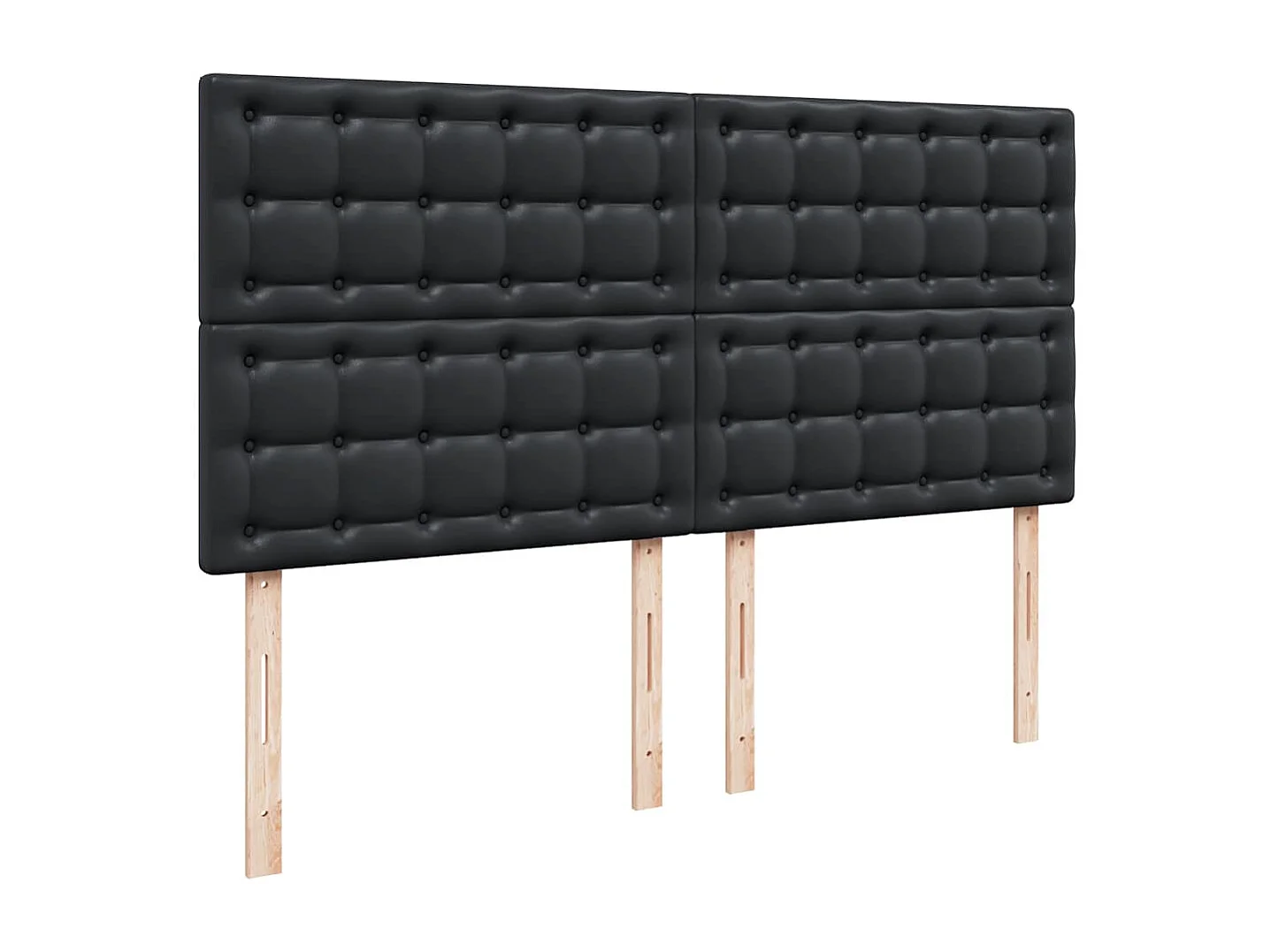 Ottoman bed met matrassen 200x200cm kunstleer zwart