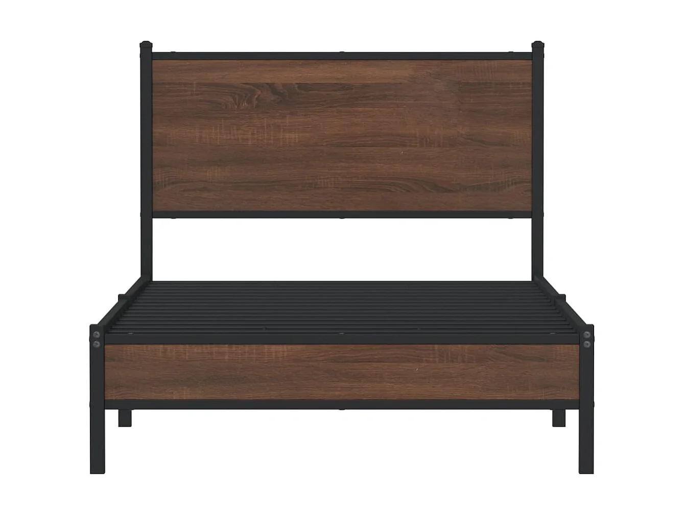 Bedframe zonder matras metaal bruin eikenkleurig 107x203 cm