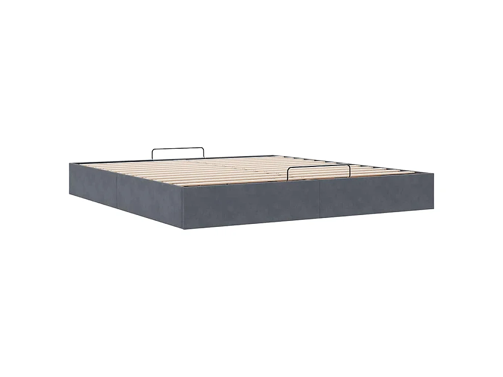 Estructura de cama otomana sin colchón gris oscuro 200x200 cm
