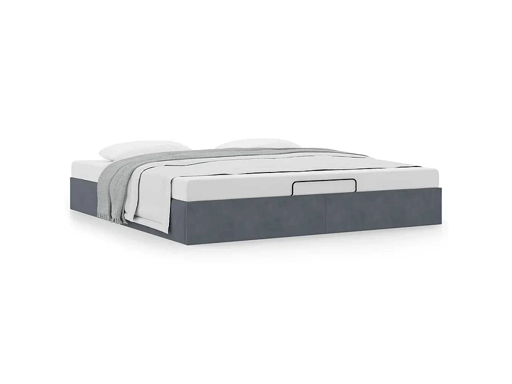 Ottoman bedframe zonder matras 200x200 cm fluweel donkergrijs