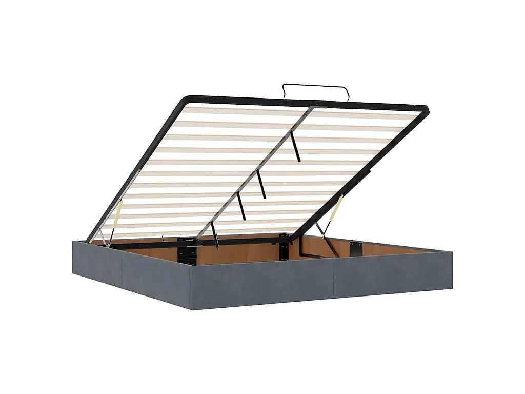 Ottoman bedframe zonder matras 200x200 cm fluweel donkergrijs