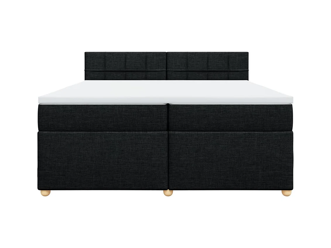 Sommier à lattes de lit avec matelas Noir 200x200 cm Tissu