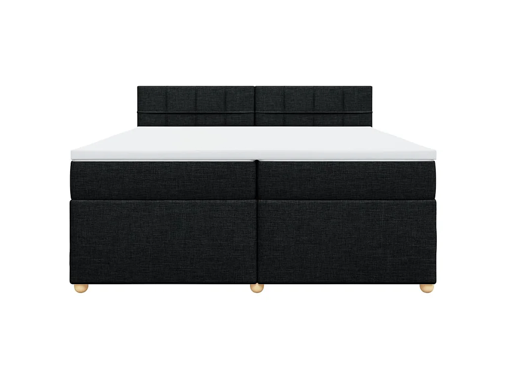 Sommier à lattes de lit avec matelas Noir 200x200 cm Tissu