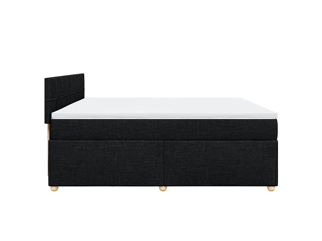 Sommier à lattes de lit avec matelas Noir 200x200 cm Tissu