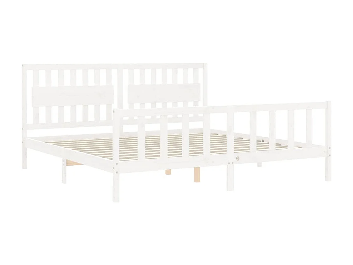 Bedframe zonder matras massief grenenhout wit 200x200 cm