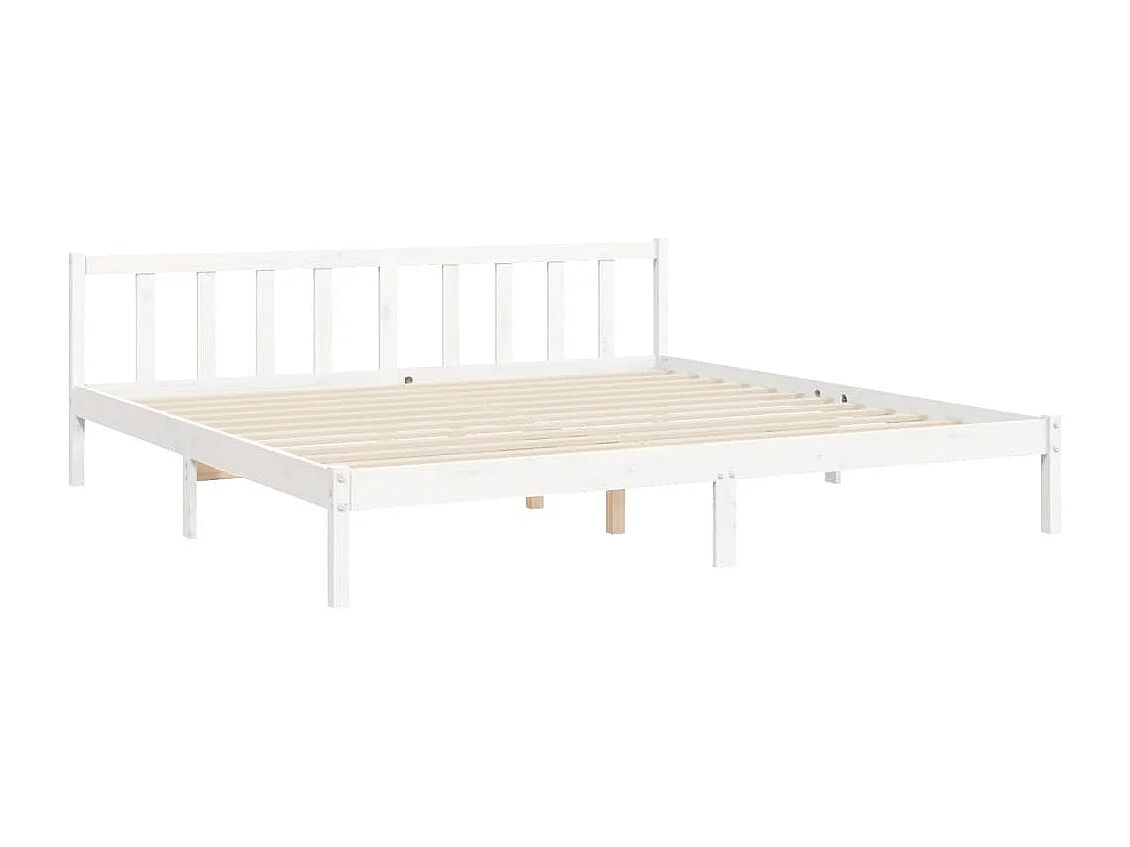 Bedframe zonder matras massief grenenhout wit 200x200 cm