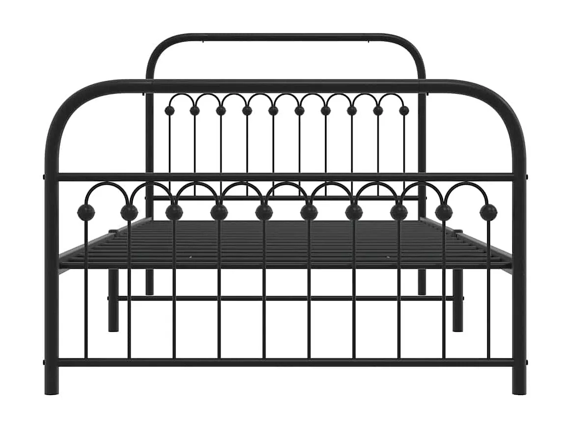 Bettgestell mit Kopf- und Fußteil Metall Schwarz 107x203 cm