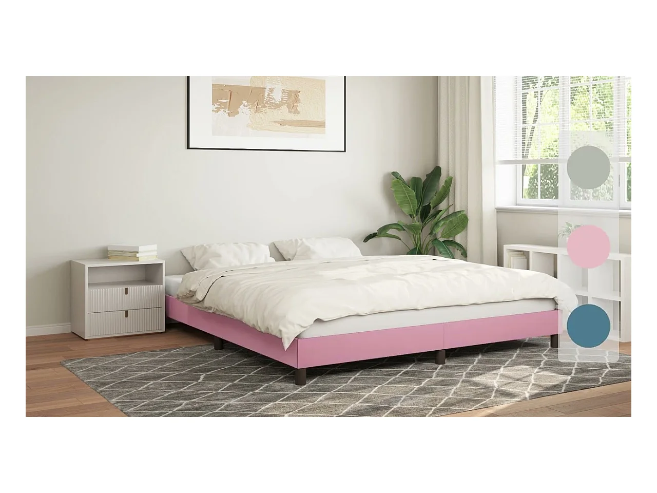 Cadre de lit sans matelas vert foncé 200x210 cm velours