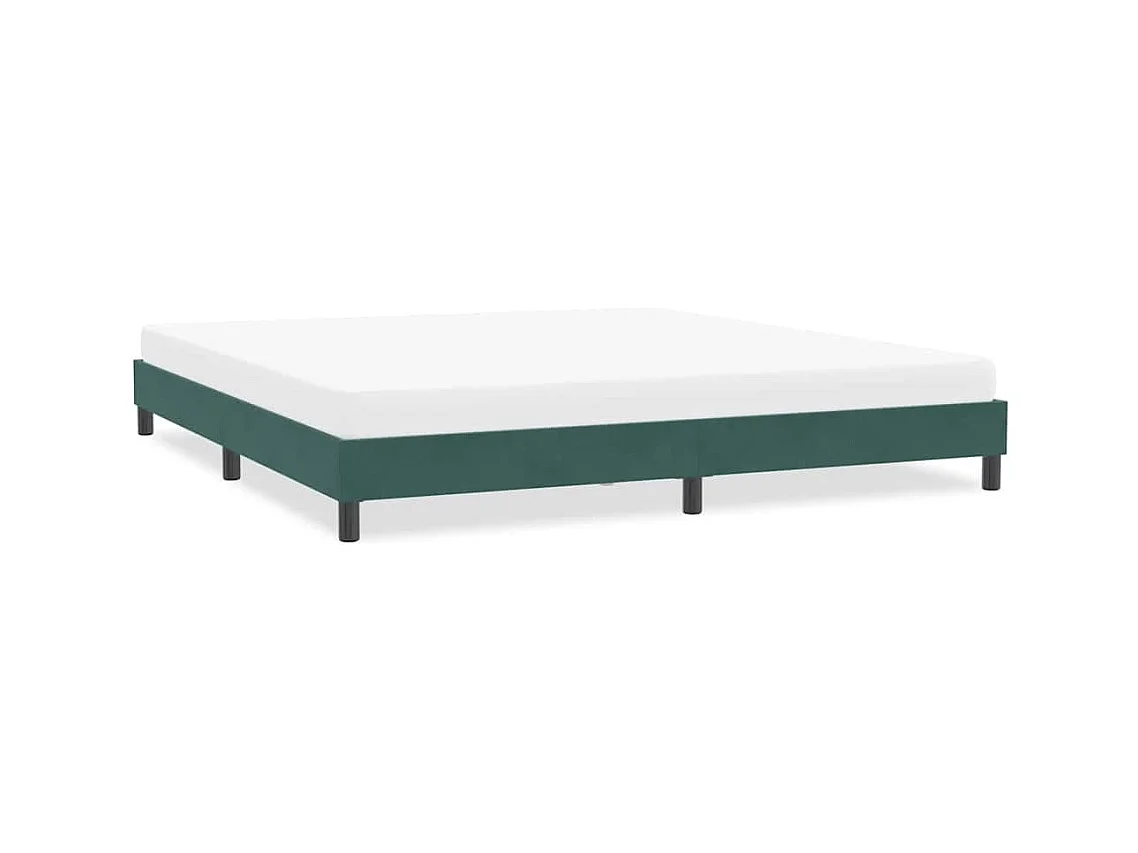 Estructura cama sin colchón terciopelo verde oscuro 200x210cm