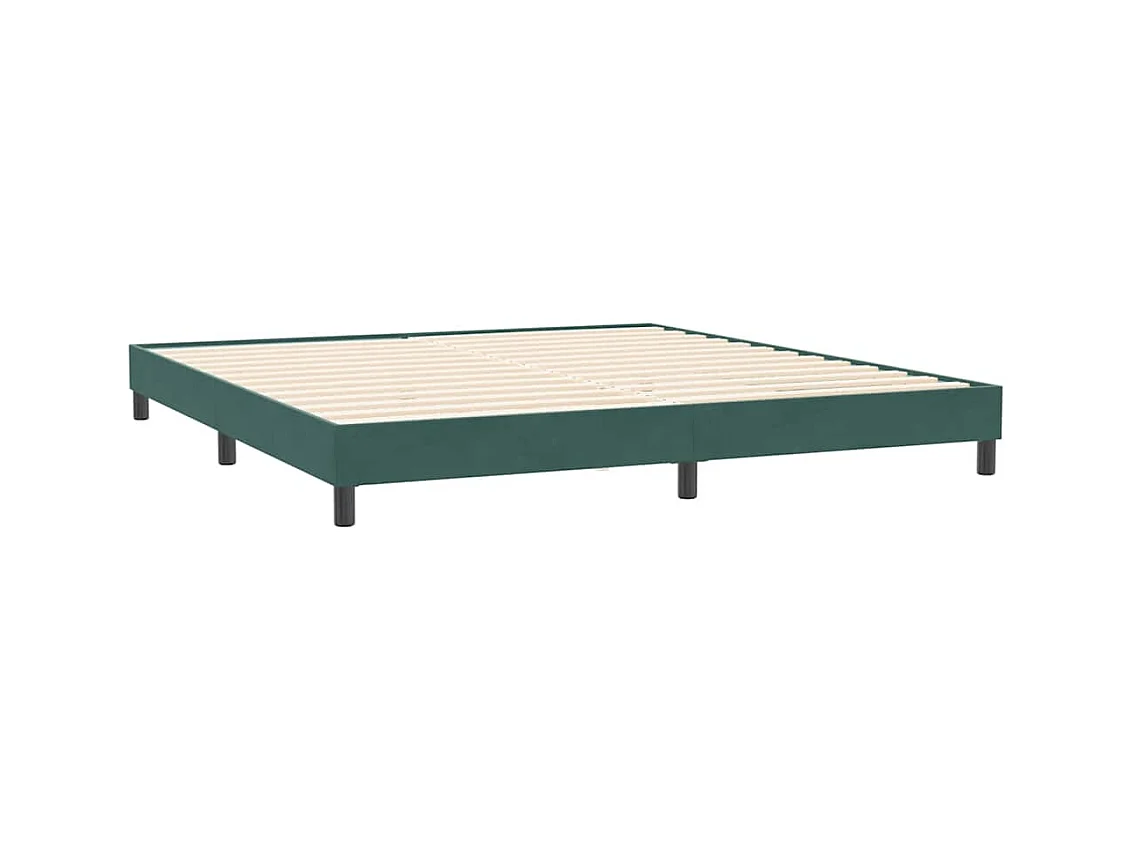 Estructura cama sin colchón terciopelo verde oscuro 200x210cm