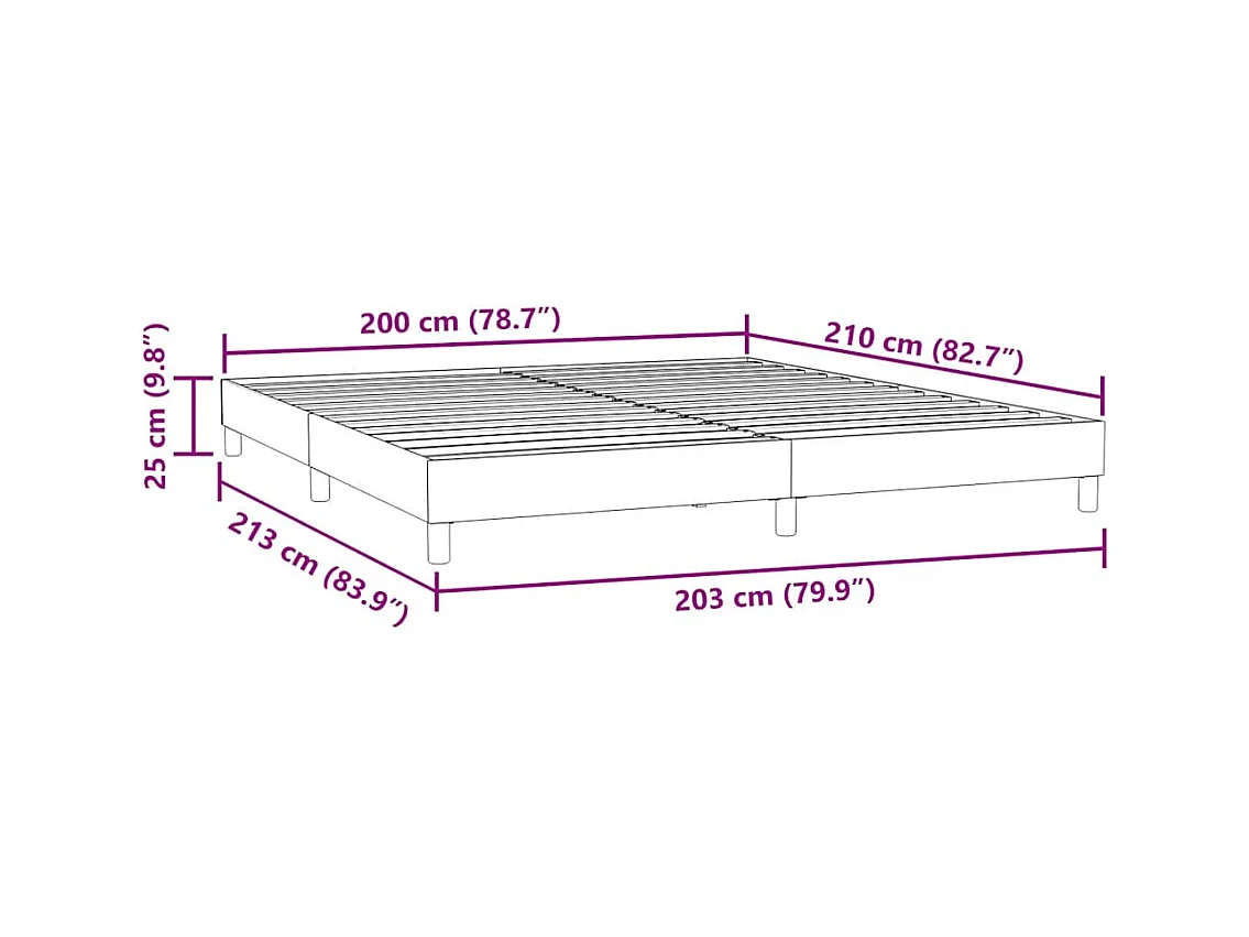 Estructura cama sin colchón terciopelo verde oscuro 200x210cm