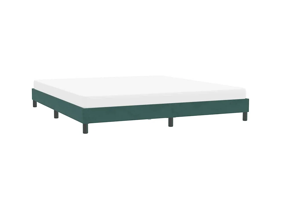 Estructura cama sin colchón terciopelo verde oscuro 200x210cm