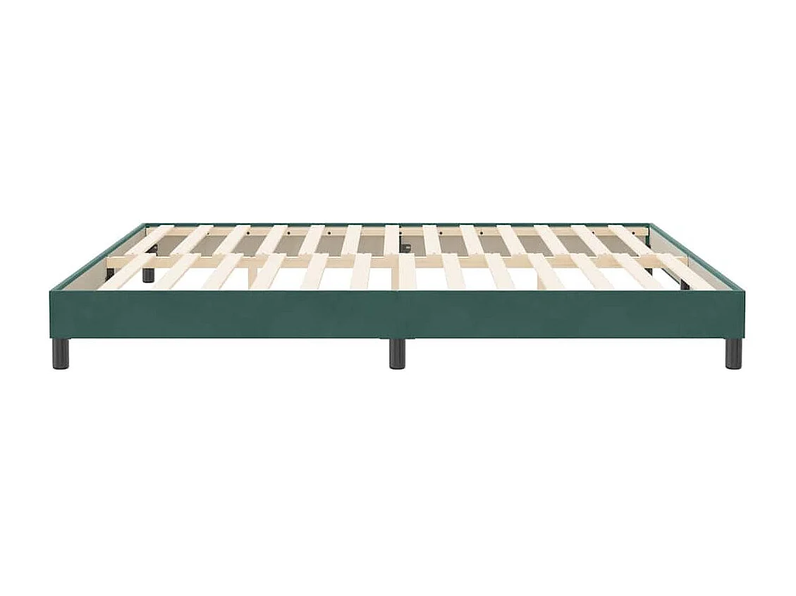 Estructura cama sin colchón terciopelo verde oscuro 200x210cm