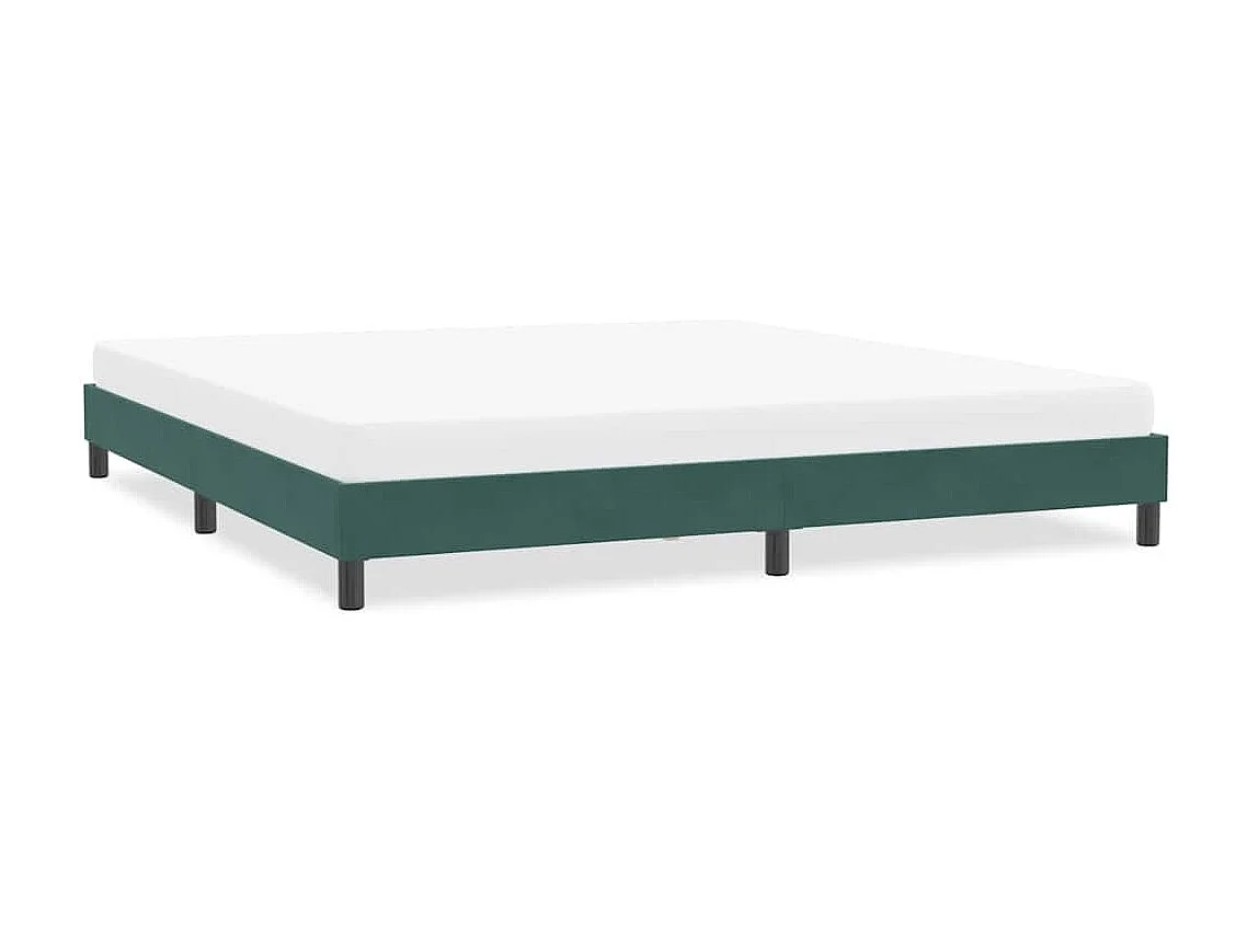 Estrutura de cama sem colchão 200x210 cm veludo verde-escuro