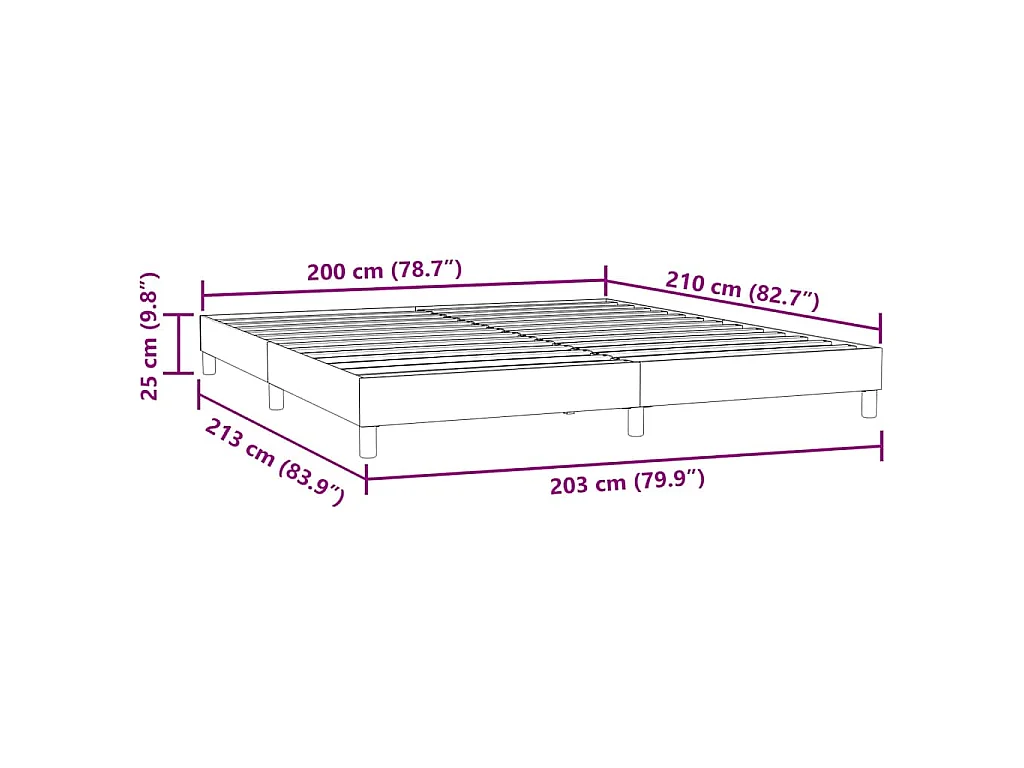 Bettgestell ohne Matratze Dunkelgrün 200x210 cm Samt