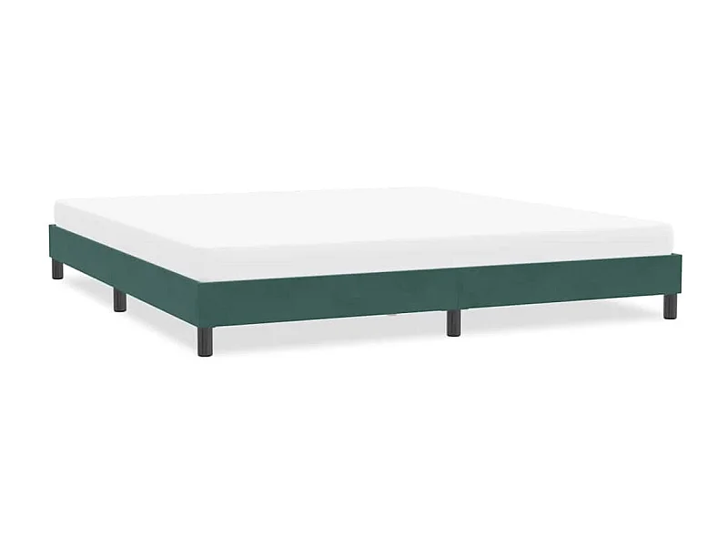 Estrutura de cama sem colchão 200x210 cm veludo verde-escuro