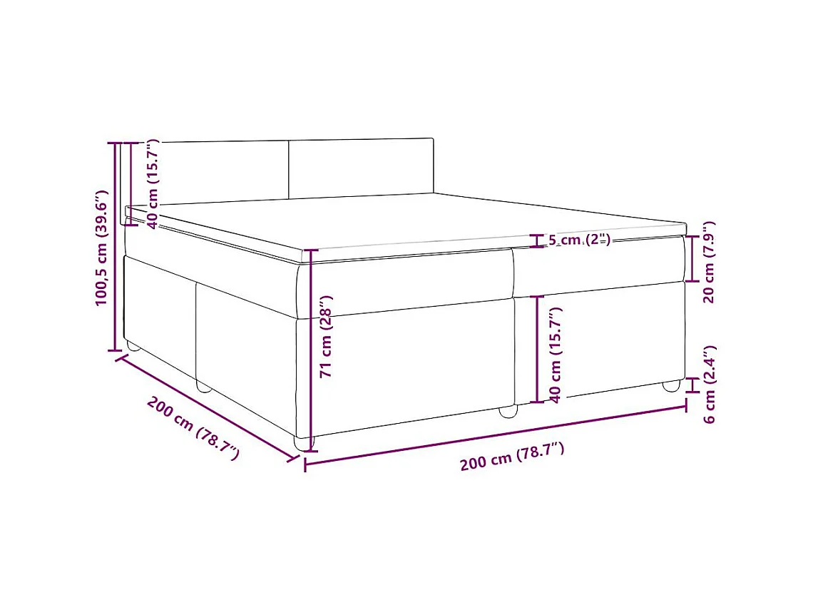 Sommier à lattes de lit avec matelas Taupe 200x200 cm Tissu