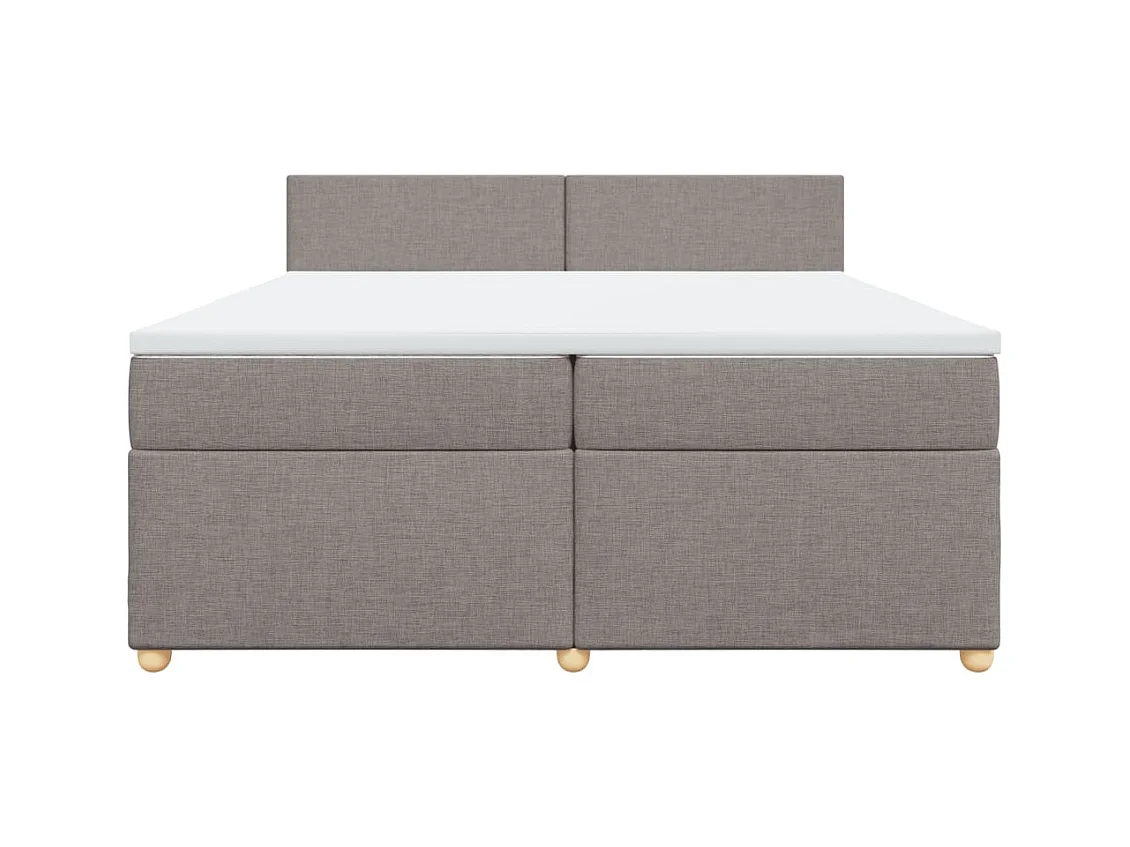 Sommier à lattes de lit avec matelas Taupe 200x200 cm Tissu