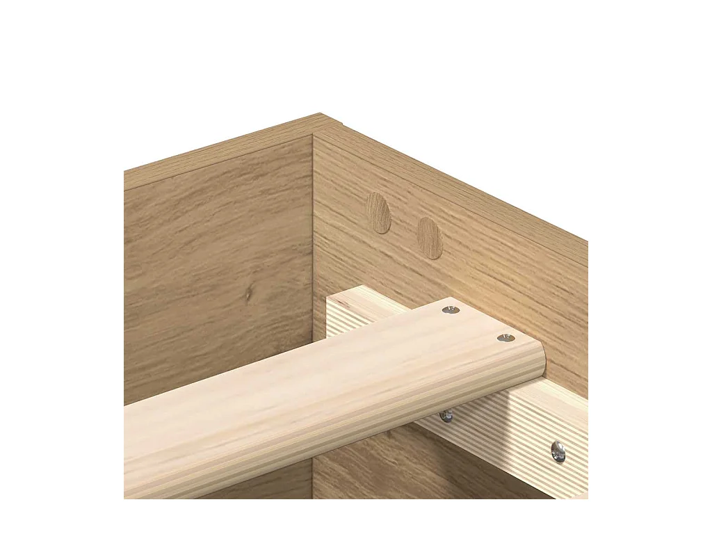 Bettgestell ohne Matratze Artisan-Eiche 200x200cm Holzwerkstoff