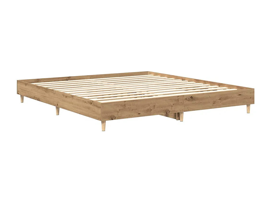Bedframe zonder matras 200x200 cm spaanplaat artisanaal eiken