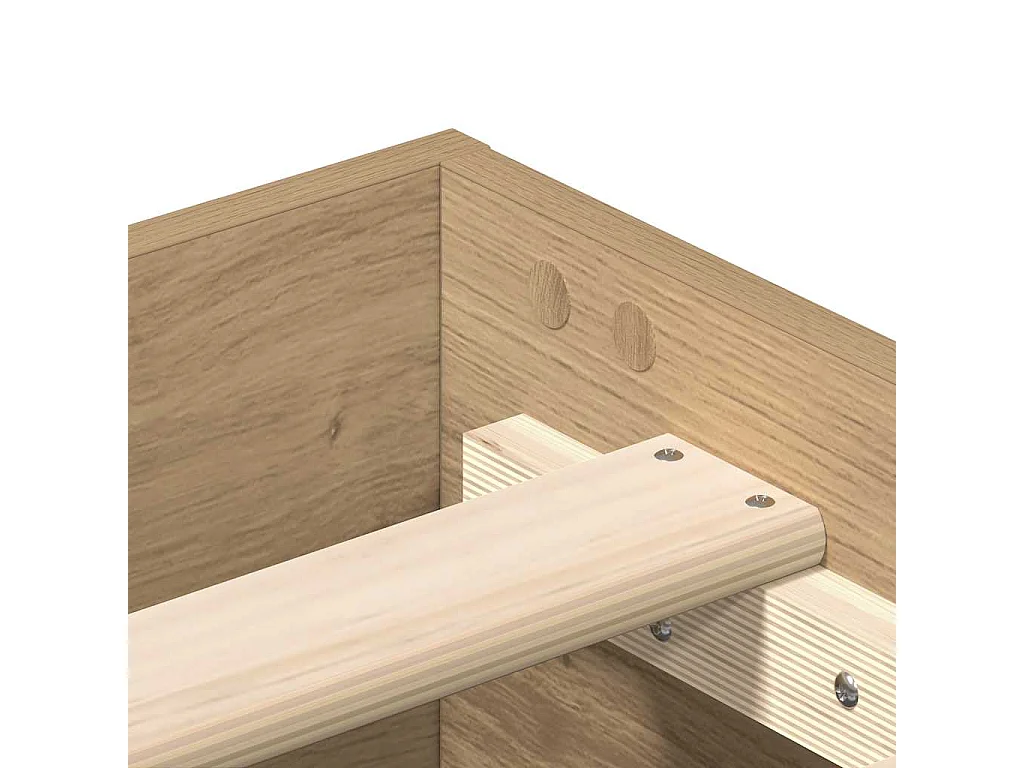 Bedframe zonder matras 200x200 cm spaanplaat artisanaal eiken