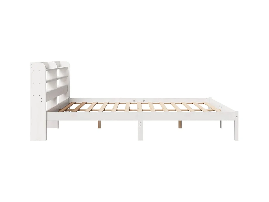 Estructura de cama sin colchón madera maciza blanca 200x200 cm