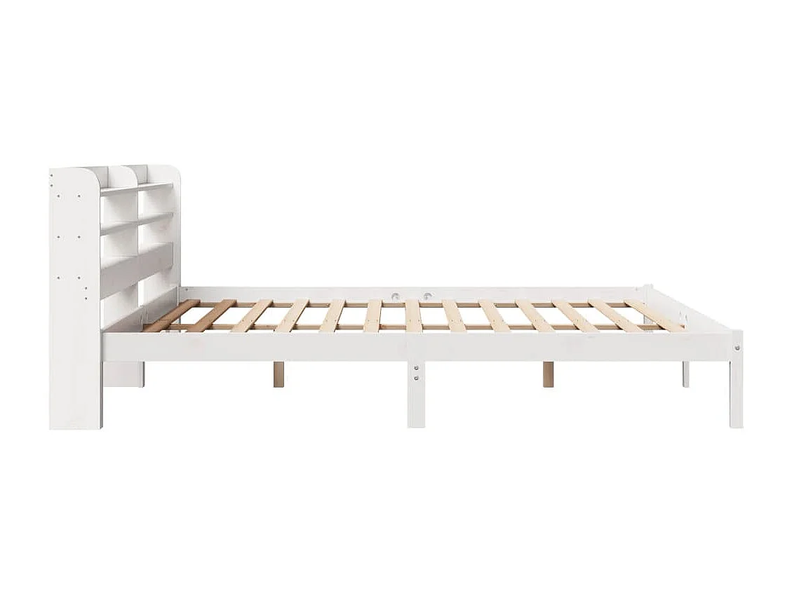 Cadre de lit sans matelas blanc 200x200 cm bois massif de pin