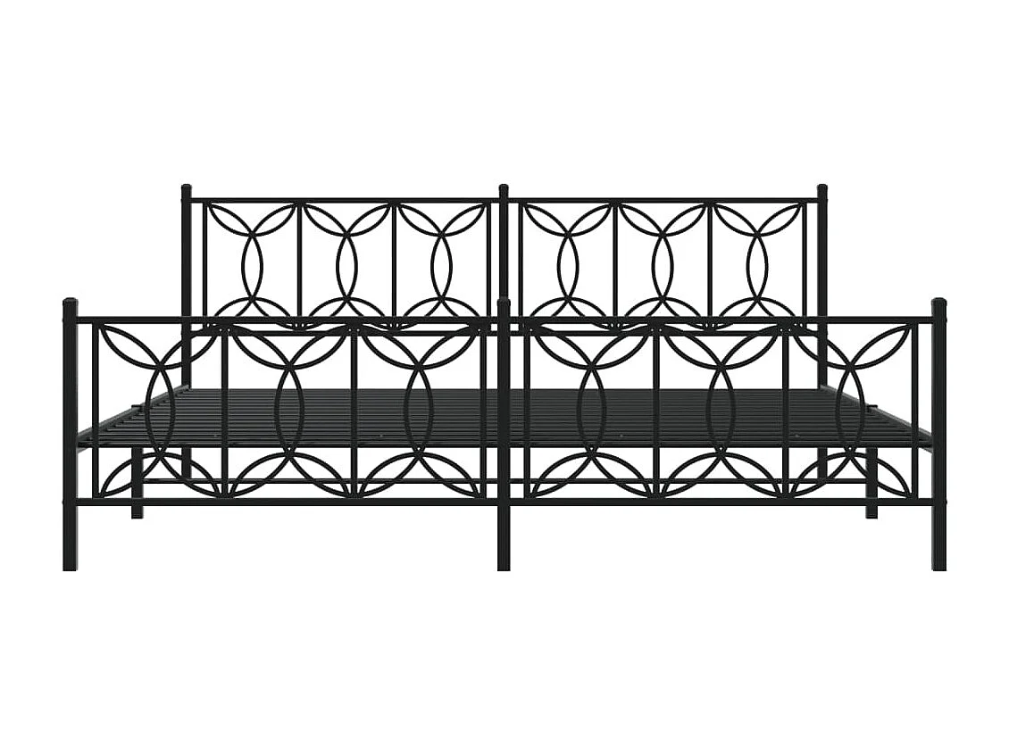 Giroletto con Testiera e Pediera Metallo Nero 193x203 cm