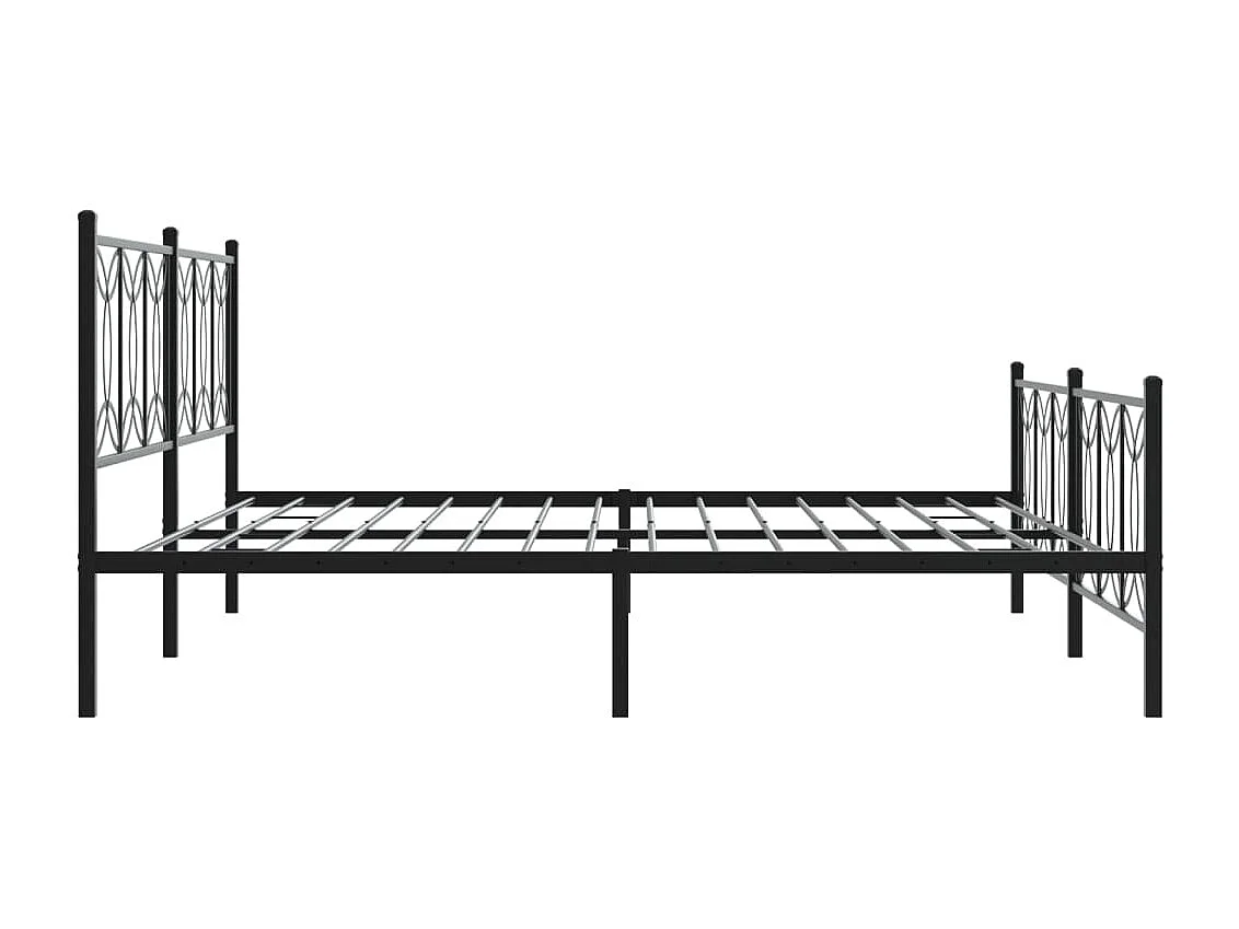 Giroletto con Testiera e Pediera Metallo Nero 193x203 cm