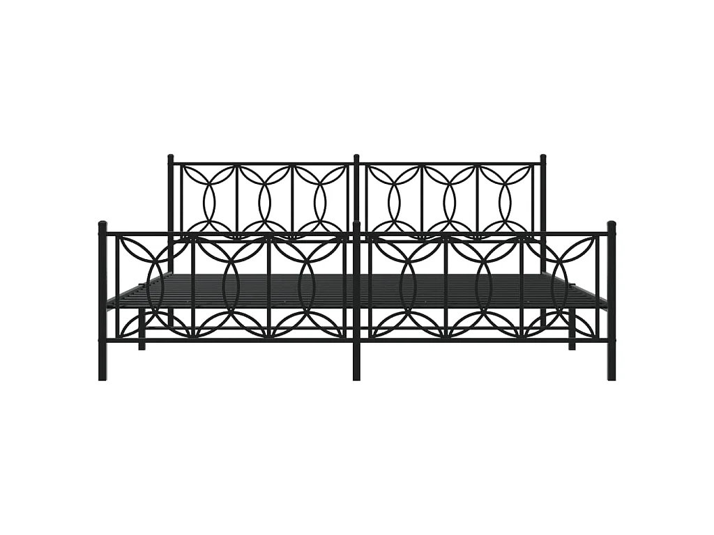 Bedframe met hoofd- en voeteneinde metaal zwart 193x203 cm
