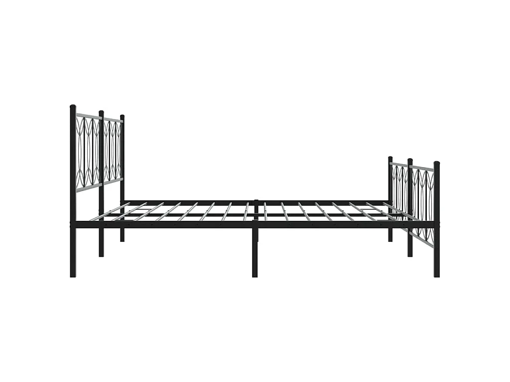 Bedframe met hoofd- en voeteneinde metaal zwart 193x203 cm