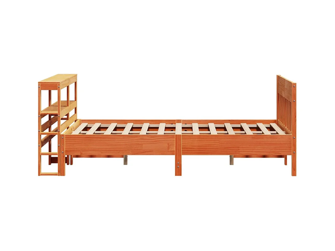 Bedframe zonder matras massief grenenhout wasbruin 150x200 cm